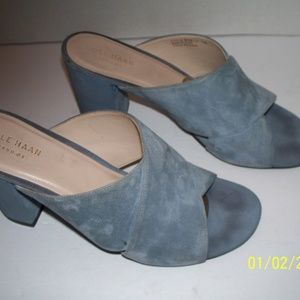 Cole Haan Blue Suede Mules